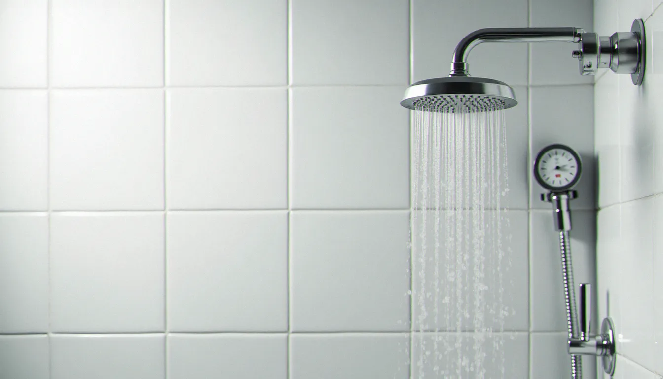 Pomme de douche avec économiseur d'eau montrant la répartition des usages domestiques de l'eau par poste de consommation