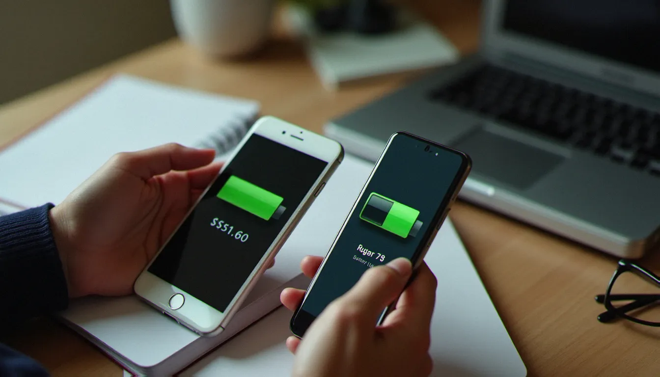 Comparaison entre un ancien smartphone conservé et un modèle récent, illustrant la sobriété numérique pour réduire sa consommation d'énergie et de ressources